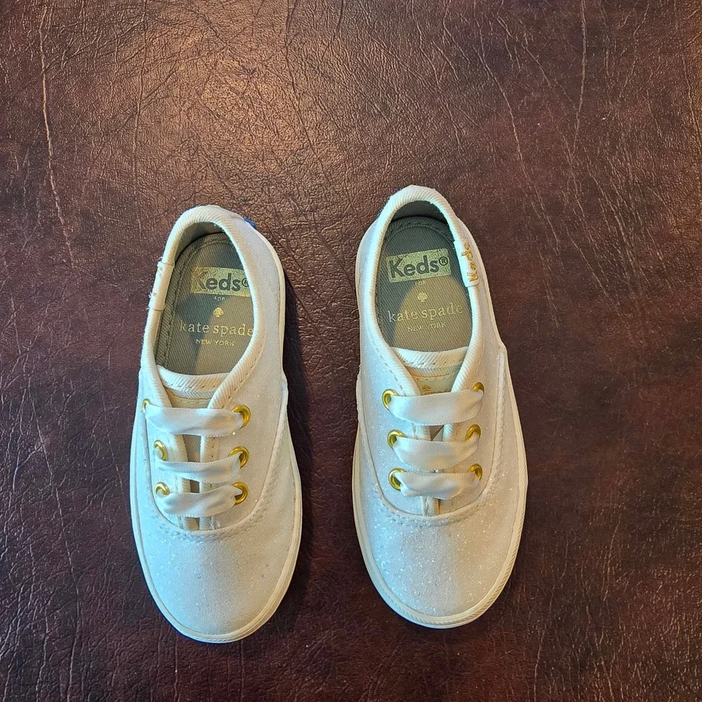 Keds x Kate Spade Kids Champion Glitter Sneakers Cream Gold Size 6M